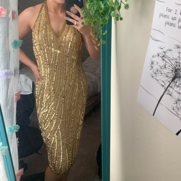 BLACK FRIDAY SALE 🖤100% Silk Vintage Jas Jas New York Beaded Halter Neck Dress - Picture 14 of 15